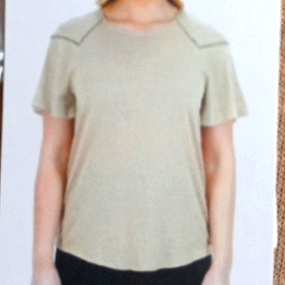 Zac & Rachel Linen Blend Blouse Top - Chino XXL